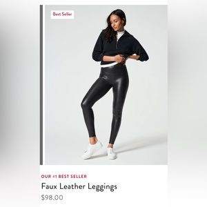 NWT Spanx Petite M faux leather leggings